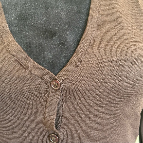 INC international concepts Brown Cardigan V Neck Button Up Sweater - Picture 4 of 16